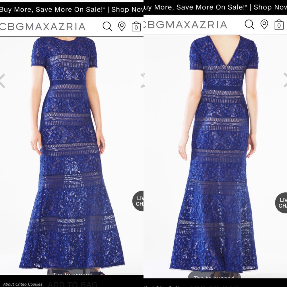 BCBG Ivetta Lace Paneled Gown